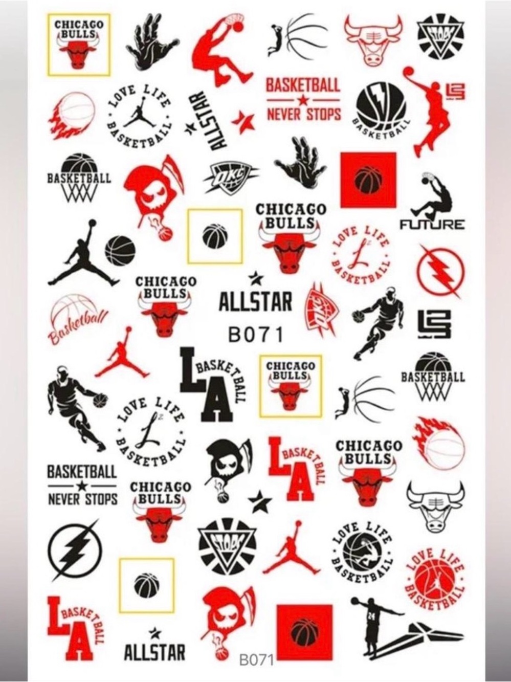 $1 Chicago Bulls nail stickers $1 WITH ANY $10 ORDER OR MORE